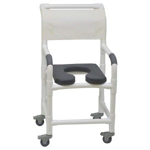 MJM International Corporation Shower Chair 18 In Internal Width 3 In Total Locking Casters Palm Island Front Seat White 300 Lbs Wt - 1 of 1