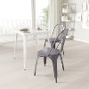 Merrick Lane Powder Coated Metal Stacking Dining Chair with Clear Coat Finish and Plastic Floor Glides for Indoor Use - 2 of 4