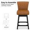 Vipbear 26/30 In Counter Height Swivel Barstool with Back,Modern Fabric Swivel Barstools Chair for Kitchen Island,Pub Upholstered Solid Wood Legs - 3 of 4