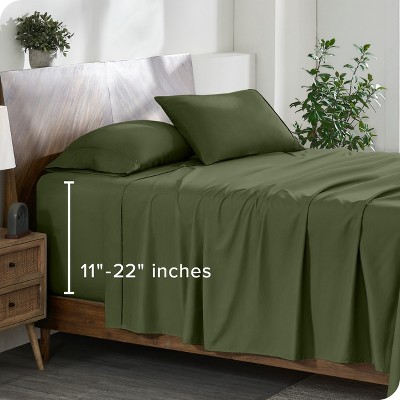 22 Inch Extra Deep Pocket Sheet Set, Double Brushed Microfiber Sheets by Bare Home