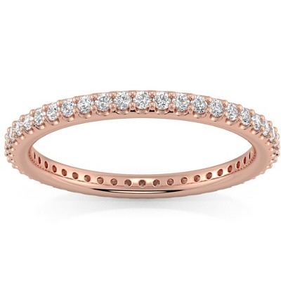 Pompeii3 1/3Ct Diamond Eternity Ring Stackable Wedding Band Gold Lab Created