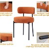 DYHOME Orange Boucle Dining Chairs Set of 2, Mid Century Modern Kitchen Chairs with Curved Backrest and Metal Legs - 4 of 4