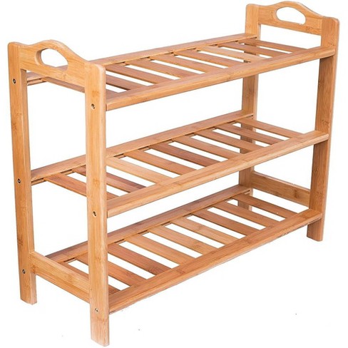 Costway 2-tier Wood Shoe Rack Freestanding Shoe Storage Organizer Heavy-duty  : Target