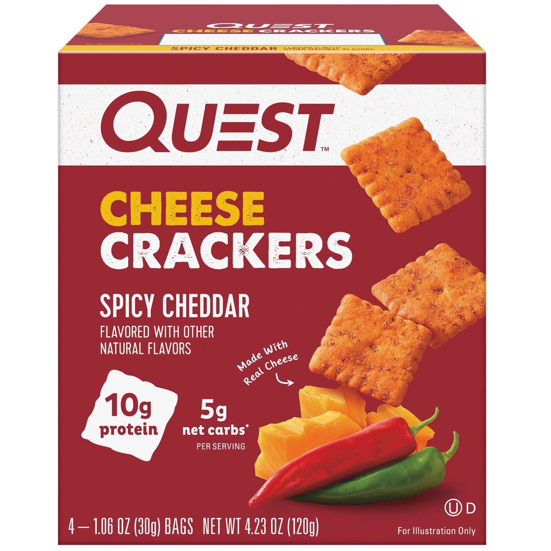 Quest Nutrition Crackers - Spicy Cheddar - 4pk/4.23oz