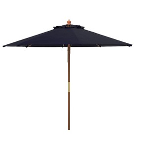 Cannes 11Ft Wooden Pulley Market Umbrella  - PAT8109 - Safavieh - 1 of 3