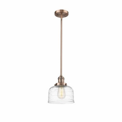 Bell - 1 Light Stem Hung Mini Pendant In Industrial Style-10 Inches Tall and 8 Inches Wide
