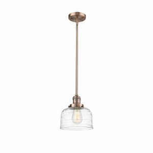 Bell - 1 Light Stem Hung Mini Pendant In Industrial Style-10 Inches Tall and 8 Inches Wide - 1 of 1