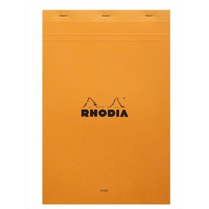 Rhodia Staplebound Notepad - Lined w/ margin 80 sheets - 8 1/4 x 12 1/2 - Orange cover - 1 of 4