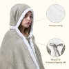 Catalonia Woman Fuzzy Wearable Blanket Hooded Shawl Wrap Cape with Inside Pocket, Woman Clothes Cozy Hooded Fleece Plush Blanket - 4 of 4