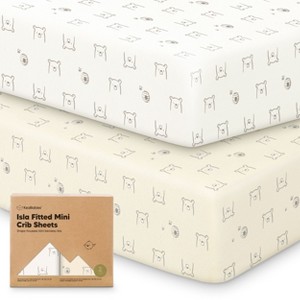 KeaBabies 2-Pack Isla Mini Crib Sheets, Pack and Play Sheets Fitted, Pack N Play Sheets, Fitted Crib Sheet - 1 of 4