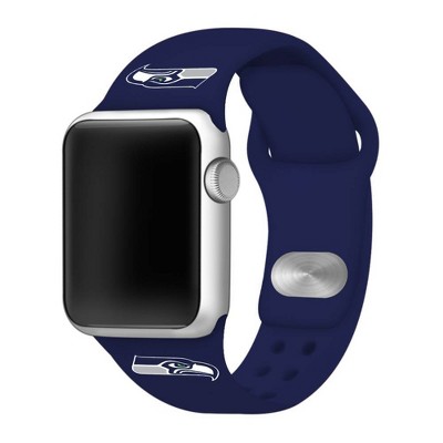 NFL Seattle Seahawks Apple Watch Compatible Silicone Band 38mm - Blue