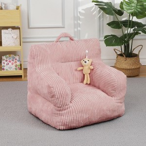 Kids Bean Bag Chair, Comfy Toddler Chair with a Strawberry Bear, Toddler Bean Bag Sofa for Boys and Girls - 1 of 4