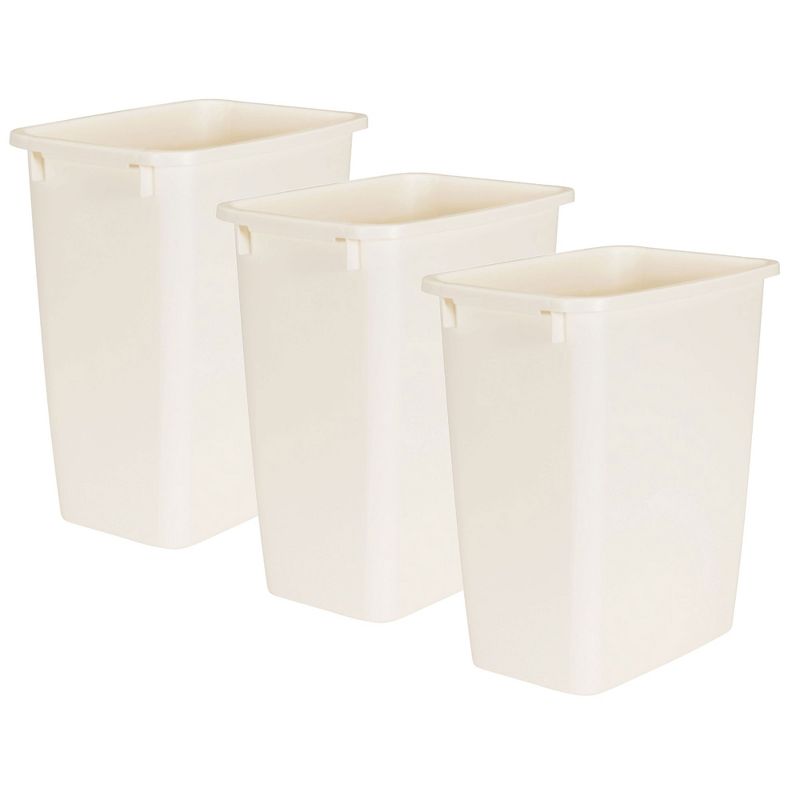 Rubbermaid 21 Quart Traditional Kitchen, Bathroom, and Office Wastebasket Trash Can, Bisque (3 Pack), 1 of 6