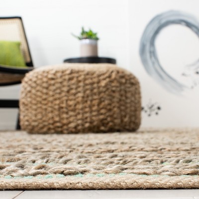 Cape Cod Green Handwoven Jute Area Rug, 3' x 5'