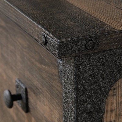 Carbon Oak 2-Drawer Industrial Lateral File Cabinet