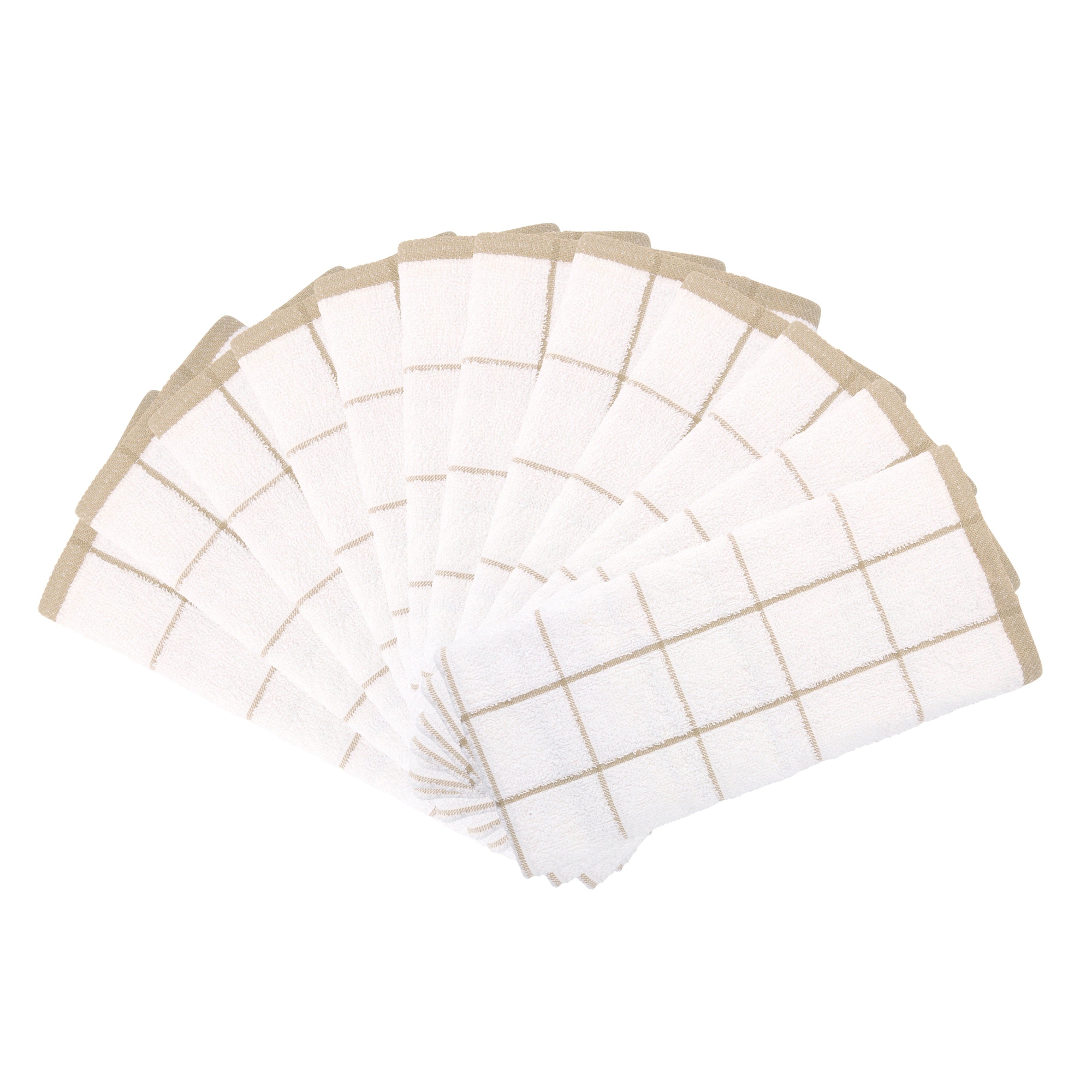 Arkwright Home Cotton Kitchen Towels (12 Pack) - 15x25 in. - Tan