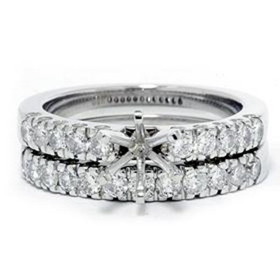 Pompeii3 1ct Diamond Engagement Matching Wedding Ring Setting