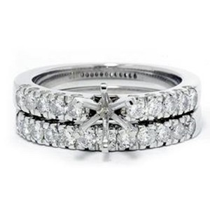 Pompeii3 1ct Diamond Engagement Matching Wedding Ring Setting - 1 of 4
