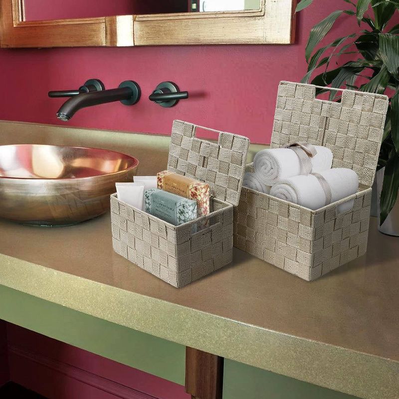 Sorbus Stackable Woven Tote Basket for Kitchen, Bathroom and more, 5 of 7