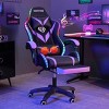 Hoffree Upholstered Massage Gaming Chair Ergonomic Office PC Chair with Bluetooth Speaker & RGB Light - 2 of 4