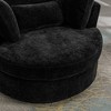 Hrinhom 42" W Oversized Barrel Chair,Modern Chenille Swivel Sofa Chair with Metal Base - 4 of 4