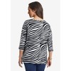 Jessica London Women's Plus Size Stretch Cotton V-Neck Tee - 3 of 4
