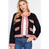Slickblue Women's Faux Fur Jacket with Pockets, Long Sleeve, Soft Polyester, Black & Pink, Size S-L - 3 of 4