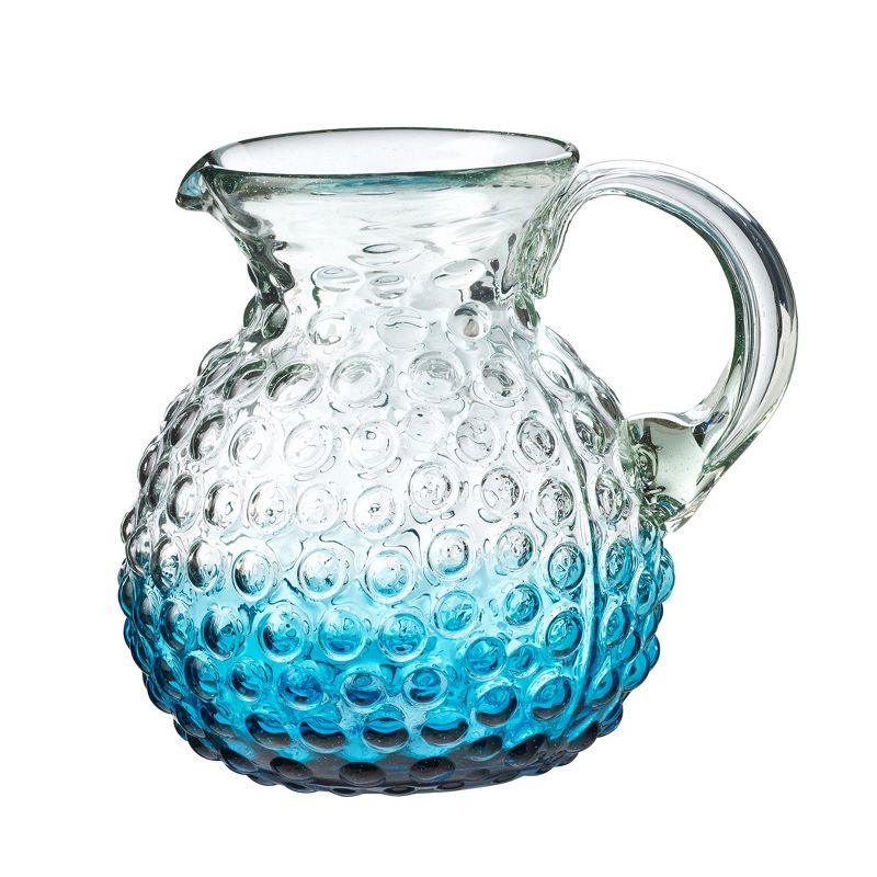 Amici Home Catalina Pitcher, Artisan Handmade Mexican Recycled Glass, For Sangria, Iced Tea, Juice, 8″ D x 8″ H, 80- Ounce, 1 of 5
