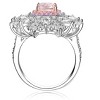 Guili Sterling Silver Rhodium and Rose Gold Morganite Ring with Cubic Zirconia Halo, Elegant for Any Occasion, Purple or Yellow, Sizes 6, 7, 8. - 2 of 3