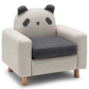 Infans Kids Panda Sofa Wooden Armrest Chair Couch w/ Thick Cushion Beech Legs Gift - 1 of 4