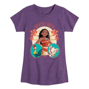 Girls' - Disney Princess - Moana Adventurer Fitted Short Sleeve Graphic T-Shirt - 1 of 4