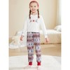 INSPIRE CHIC Christmas Family Pajama Sets Matching Snow Print Long Sleeve Tops with Pants Lounge Set - 3 of 4