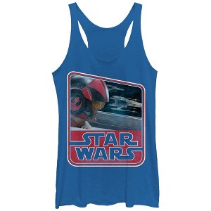 Women's Star Wars The Force Awakens Retro Poe Dameron Racerback Tank Top - 1 of 3