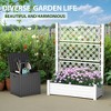 Lirago White 31.5"x15.7"x28.3" Raised Garden Bed and Deck Box Combo 78L Outdoor Planting Set for Yard and Patio - 2 of 4