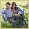 Arrowhead Outdoor Portable Folding Double Duo Camping Chair Loveseat Couch w/ 2 Cup & Wine Glass Holder, Supports up to 500lbs (Ocean Blue) - 4 of 4