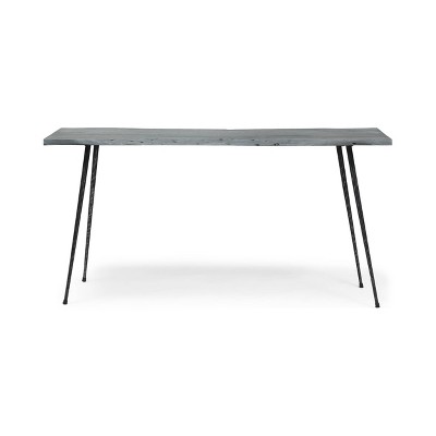 Chesley Handcrafted Modern Industrial Acacia Wood Console Table Sandblasted Gray/Black - Christopher Knight Home