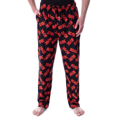 Ac/dc Pajama Pants Men's Allover Logo Music Band Loungewear Sleep