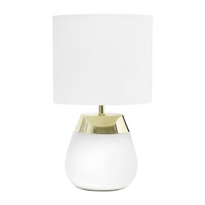 14 Tall Modern Contemporary Two tone Metallic Bedside 4 Settings Touch Table Desk Lamp White Simple Designs Etl Listed Cotton Shade Target