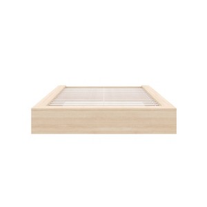 Nexera Queen James Platform Bed Natural Blonde: Engineered Oak Finish, Minimalist Design, No Box Spring Needed - 1 of 4