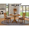 Round Dining Table Set - 3 Piece Kitchen Dinette with Chairs, Saddle Brown, 42 Inch - 2 of 4