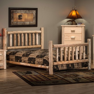 Lakeland Mills Cedar Log Low Post Twin Bed