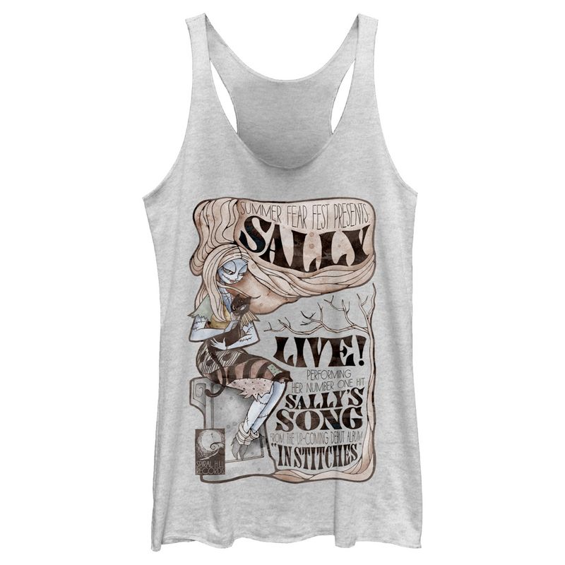 Women's The Nightmare Before Christmas Summer Fear Fest Sally Poster Racerback Tank Top, 1 of 5
