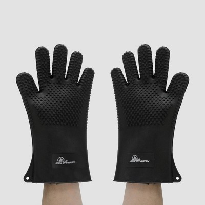 Silicone BBQ Grill Gloves Black - BBQ Dragon