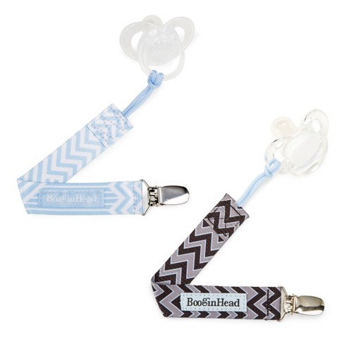 Bliv klar Møntvask legation Booginhead 2pk Pacigrip Pacifier Clip Holder - Blue/black Chevron : Target