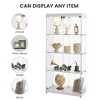 Racxily 4 Tier Glass Display Cabinet, with 2 Locks, Floor Standing Storage Cabinet with 6 Acrylic Shelves for Living Room, Bedroom - 3 of 4