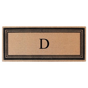 A1HC Natural Coir and PVC Backing Classic Border Flock Monogrammed Door Mat, Anti-Shed Entry Doormat - 1 of 4