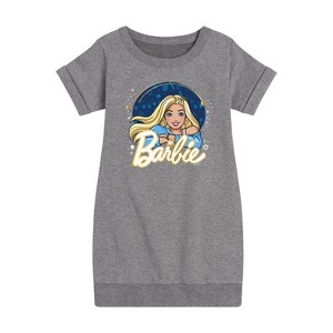 - Barbie - Hanukkah Doll Graphic Short Sleeve Fleece Dress - 1 of 3