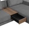 VYNXARIA 114in L-shaped Sofa Sectional Sofa with Two USB Ports and Two Power Sockets,a Storage Drawer and a Reversible Chaise Lounge,Gray - 3 of 4