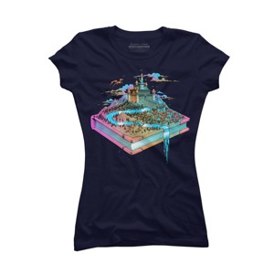 Junior's Design By Humans The World is a Book By Tobiasfonseca T-Shirt - 1 of 3