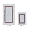Hotel 2 PC Bath Rug 100% Premium Cotton Tufted Weave Two Tone Reversible Bathroom Rug, Super Soft Absorbent, Machine Washable Bath Mat - 2 of 4